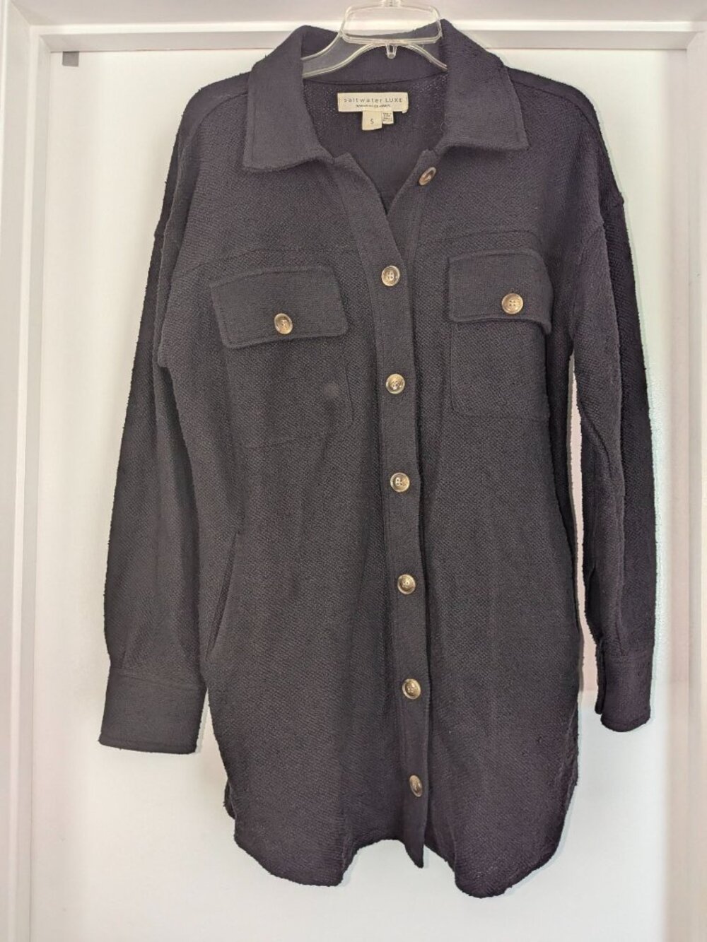 Saltwater Luxe Tunic top shirt dress Women's size S Gray NWOT
